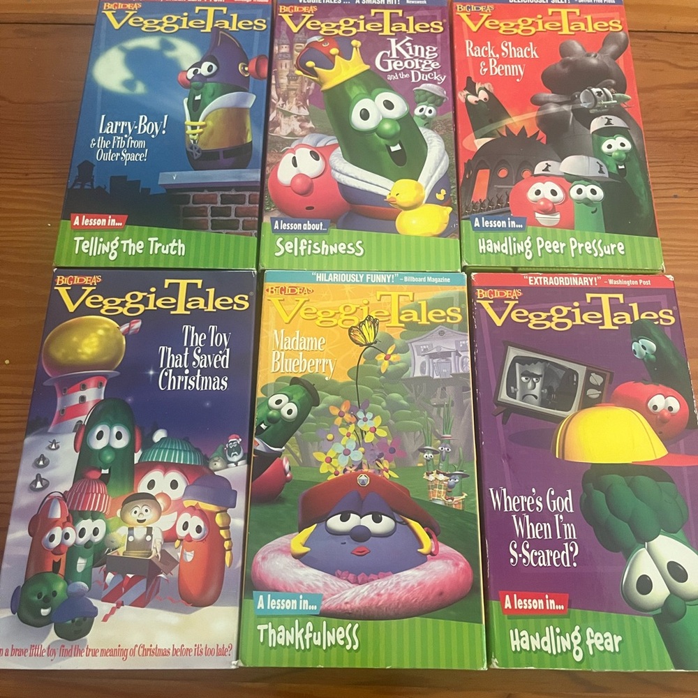 Veggie Tales VHS Lot of 6 Classic Movies